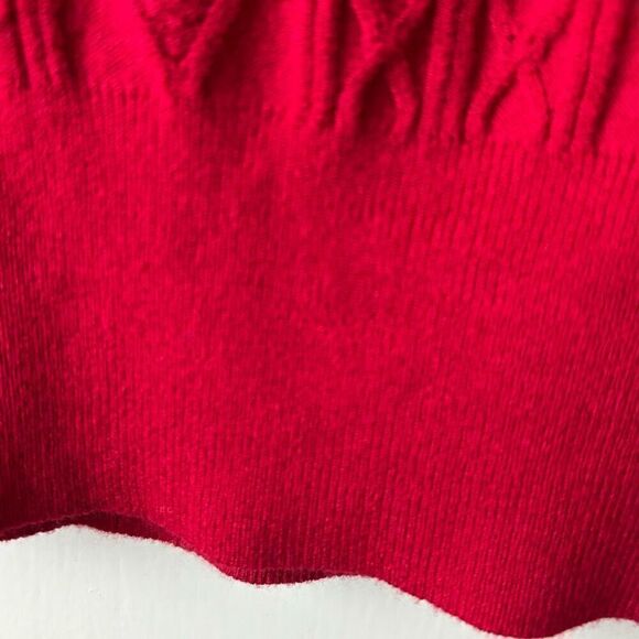 Dressbarn 18/20 red fine cable and rib sweater three quarter sleeve - Picture 7 of 11